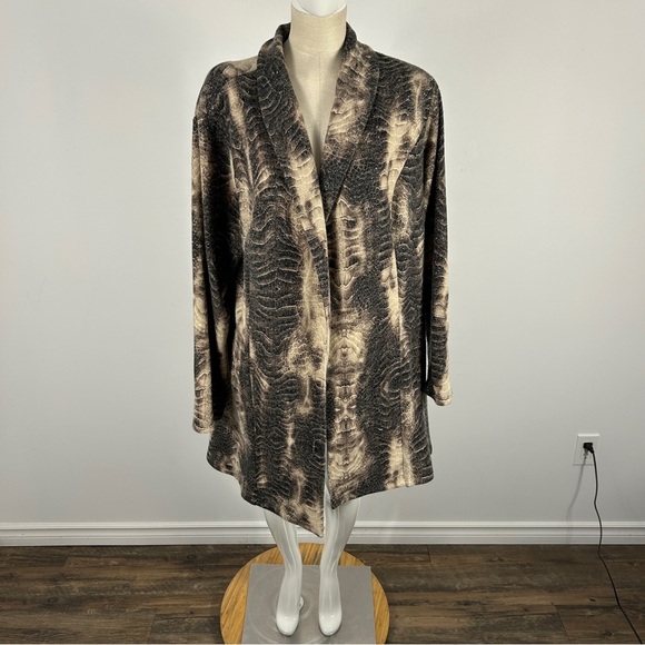 Frank Lyman Design Black and Brown Knit Cardigan - Picture 1 of 12